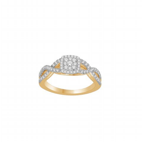 10K Yellow Or White Gold Diamond Ladies Ring