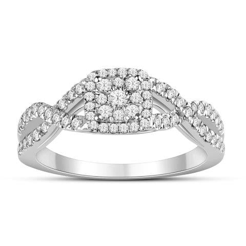 10K Yellow Or White Gold Diamond Ladies Ring