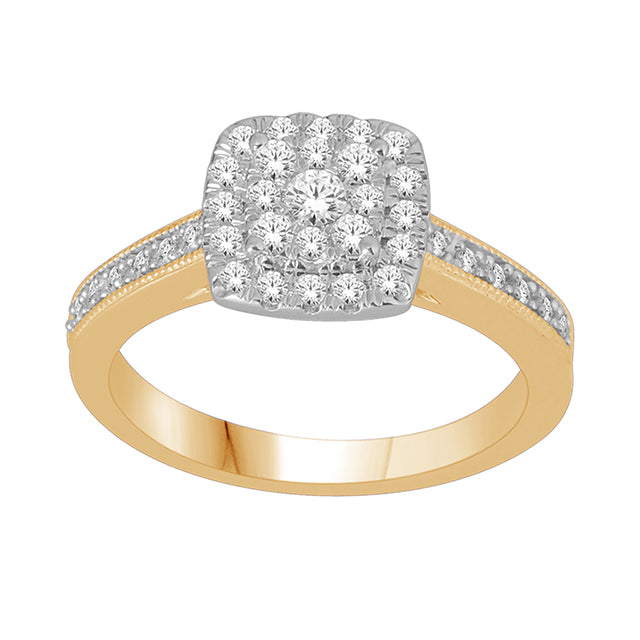 10K Yellow Or White Gold 0.48 Cttw Diamond Ladies Ring