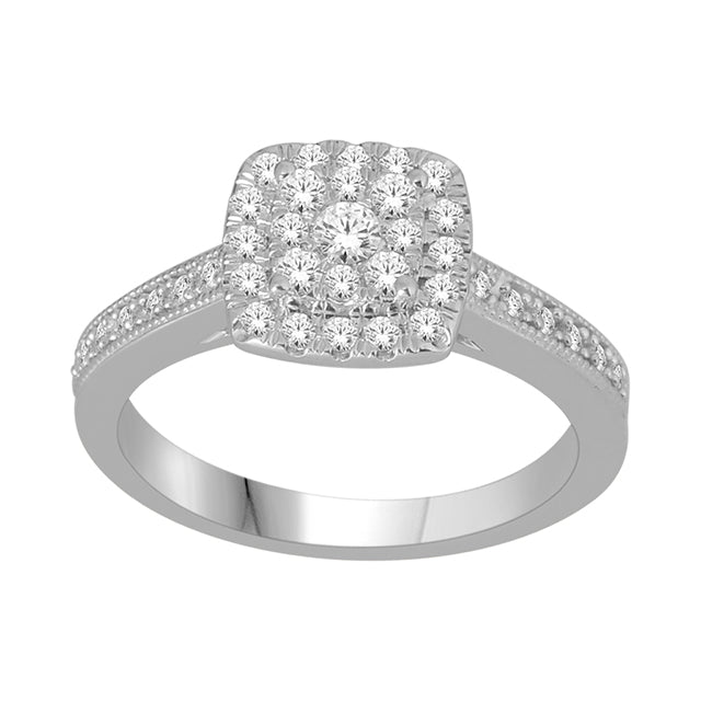 10K Yellow Or White Gold 0.48 Cttw Diamond Ladies Ring
