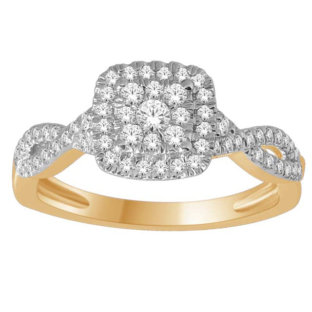 10K Yellow Or White Gold 0.47 Cttw Diamond Ladies Ring