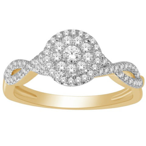 10K Yellow Or White Gold 0.46 Cttw Diamond Ladies Ring