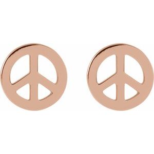 14K Rose Gold Tiny Peace Earrings