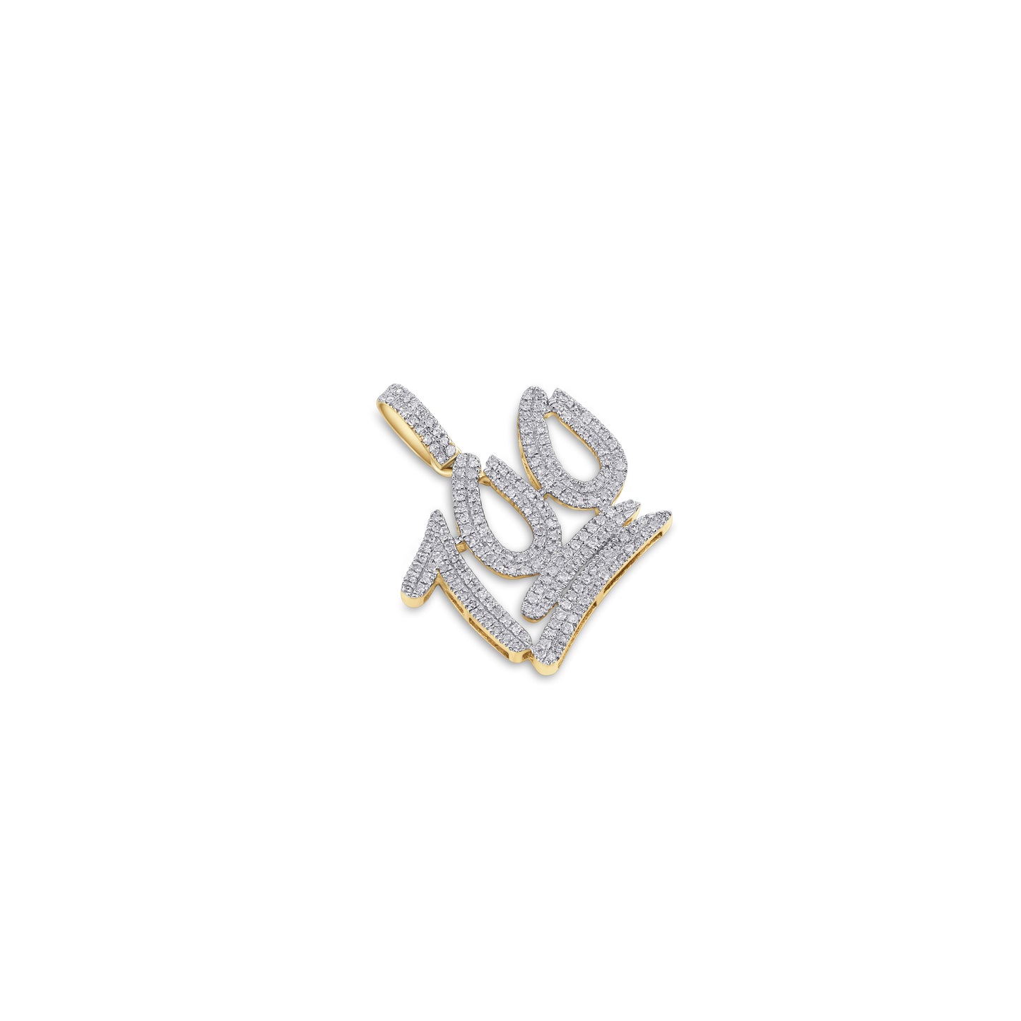 10K Yellow Gold 0.31-0.44 Cttw Diamond "100" Charm