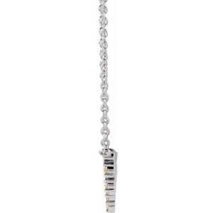 14K White Gold Round G-H I1 1/6 Ctw Natural Diamond Bar Necklace, Length: 18 In