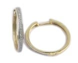 10K Yellow Gold 0.15 Cttw Diamond Hoop Earring