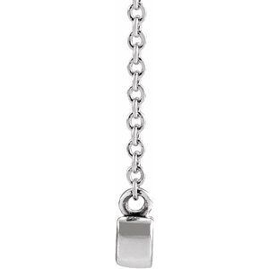 14K White Gold 23 X 4.81 Mm 18 In Polished Petite Mama Script Necklace