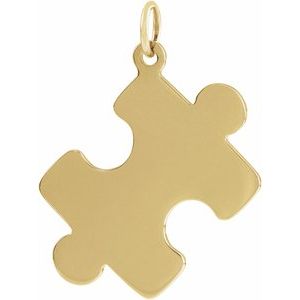 14K Yellow Gold 15.65 X 12 Mm Polished Puzzle Piece Pendant