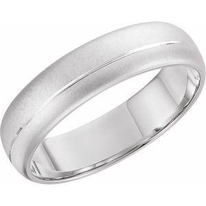 Palladium Grooved Band With Beadblast Finish Size 7.5