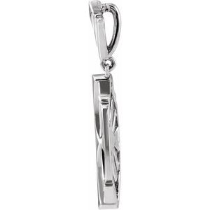 14K White Gold 28 X 9 Mm Polished Geometric Pendant