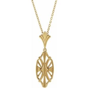 14K Yellow Gold 28 X 9 Mm 16-18 In Polished Geometric Necklace