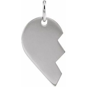 Sterling Silver Right 17 X 10 Mm Polished Broken Heart Pendant