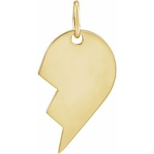 14K Yellow Gold Left 17 X 10 Mm Polished Broken Heart Pendant