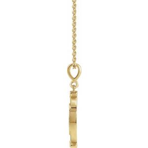 14K Yellow Gold 25.91 X 15.3 Mm 16-18 In Polished Virgin Mary Cross Necklace