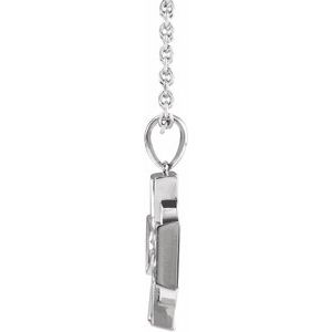 Sterling Silver 24.51 X 18 Mm 20 In Polished Celtic-Inspired Cross Necklace