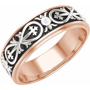 14K Yellow Or White Or Rose Gold Fancy Band