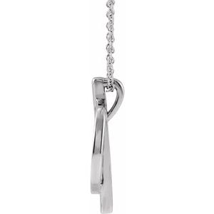 14K White Gold 20 X 14 Mm 16-18 In Polished Negative Space Circle Necklace