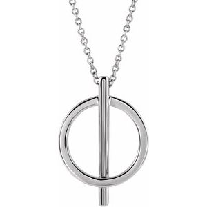 14K White Gold 20 X 14 Mm 16-18 In Polished Negative Space Circle Necklace