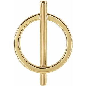 14K Yellow Gold 20 X 14 Mm Polished Negative Space Circle Pendant