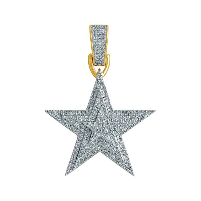 10K Yellow Gold 0.31-0.37 Cttw Diamond "Star" Charm