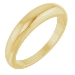 14K Yellow Gold 4 Mm Polished Petite Dome Ring Size 7