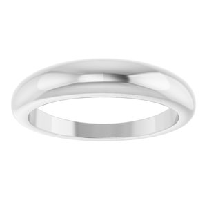 14K White Gold 4 Mm Polished Petite Dome Ring Size 7