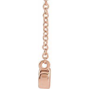 14K Rose Gold 18.35 X 5 Mm 18 In Polished Petite Mom Script Necklace