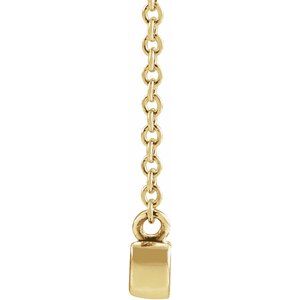 14K Yellow Gold 23 X 4.81 Mm 18 In Polished Petite Mama Script Necklace