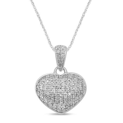 10K White Gold  0.19-0.20 Cttw Round Diamond Ladies Pendant
