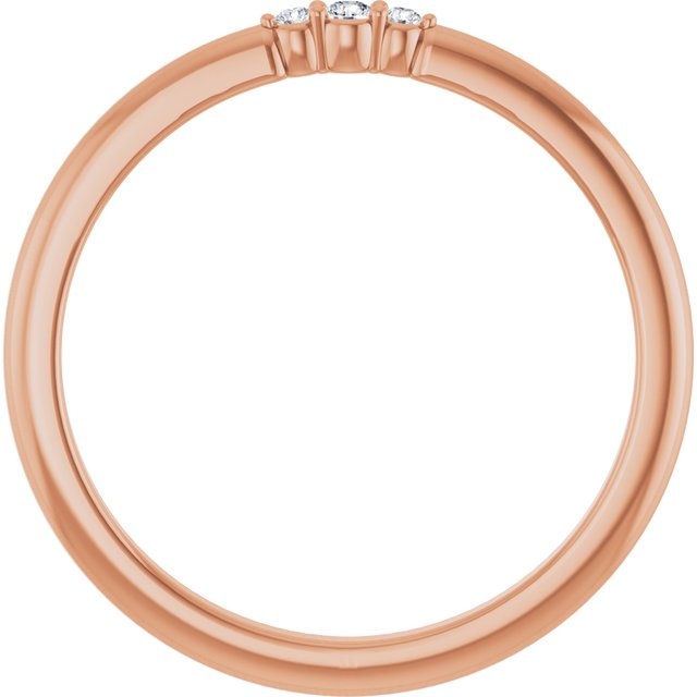 14K Rose Or Yellow Gold Round 1.7 Mm Polished .03 Ctw Natural Diamond Stackable Ring, Size 7