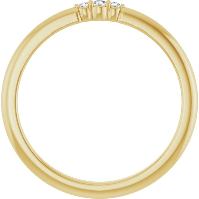 14K Rose Or Yellow Gold Round 1.7 Mm Polished .03 Ctw Natural Diamond Stackable Ring, Size 7