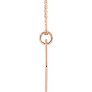 14K Rose Gold  Diamond-Shaped Necklace, Length: 18 In