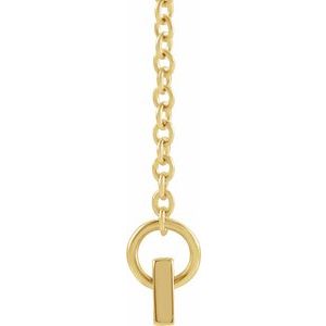 14K Yellow Gold Family Is Forever 35 X 6 Mm 16 In Semi-Polished Engraved "Family Is Forever" Bar Necklace