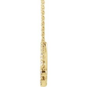 14K Yellow Gold Round G-H I1 1/6 Ctw Natural Diamond Love Necklace, Length: 18 In