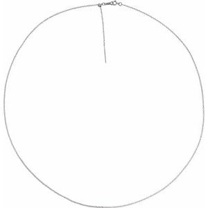 14K White Gold Adjustable Threader Cable Chain, Length: 16-22 In, Width: 1.1 Mm
