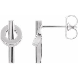 Sterling Silver 11.14 X 5.63 Mm Pair Friction Backs Included Polished Geometric Earrings