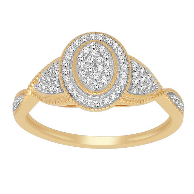10K Yellow Gold 0.20 Cttw Diamond Ladies Ring