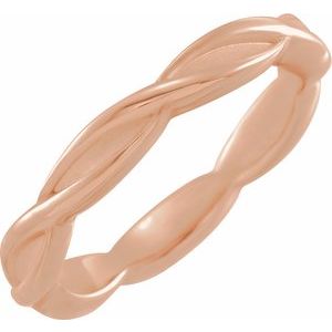 10K Yellow Or White Or Rose Gold 3.28 mm Woven-Design Comfort-Fit Band