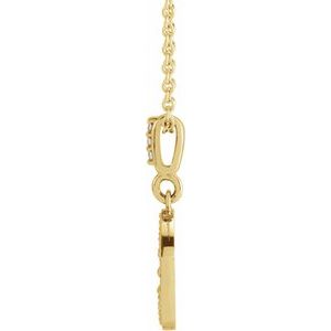 14K Yellow Gold 18.2 X 10 Mm 16-18 In Polished 1/10 Ctw Natural Diamond Crescent Moon Necklace