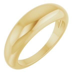 14K Yellow Gold 6 Mm Polished Petite Dome Ring Size 7