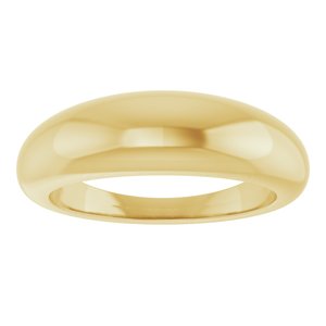 14K Yellow Gold 6 Mm Polished Petite Dome Ring Size 7