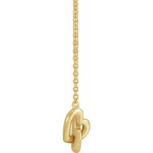 14K Yellow Gold 9.22 X 7.93 Mm 16 In Polished Interlocking Hearts Necklace