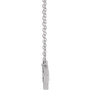 14K White Gold Round 2Mm G-H I1 .03 Ct Natural Diamond Petite Star Of David Necklace, Length: 18 In