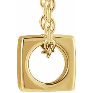 14K Yellow Gold 5 X 5 Mm 18 In Polished Cube Necklace