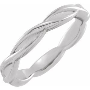 14K White Gold Comfort-Fit Twisted Band Size 7