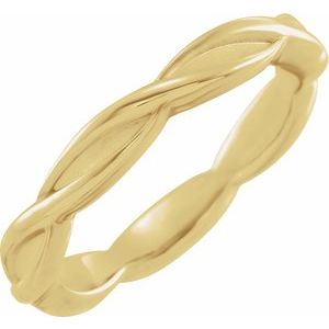 10K Yellow Or White Or Rose Gold 3.28 mm Woven-Design Comfort-Fit Band