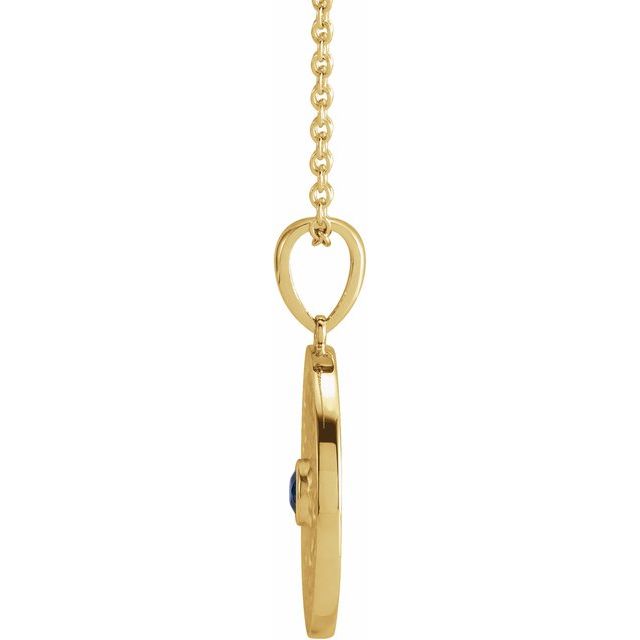 14K Yellow Gold Round 2.5 Mm 16-18 In Polished Natural Blue Sapphire Beaded-Style Disc Necklace
