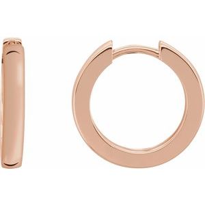 14K Rose Gold Pair Hinged Hoop Earrings, Length: 18 Mm, Thickness: 2.75 Mm
