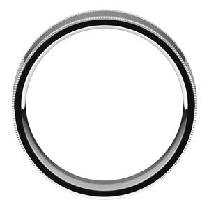 18K Yellow Or White Or Rose Gold Milgrain Standard Fit Flat Band
