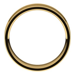 18K Yellow Or White Or Rose Gold Milgrain Standard Fit Flat Band